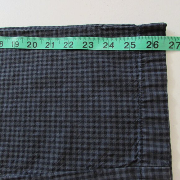 Sundance 'Vie De Reve' Cotton/Linen Navy Check High Rise Paperbag Ankle Pants 8 - Picture 15 of 16